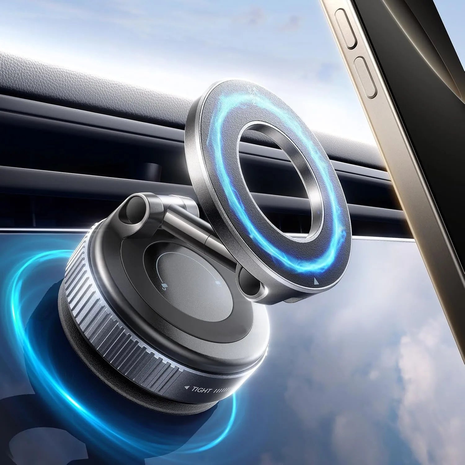 Magnetic Phone Holder with Vacuum Suction
