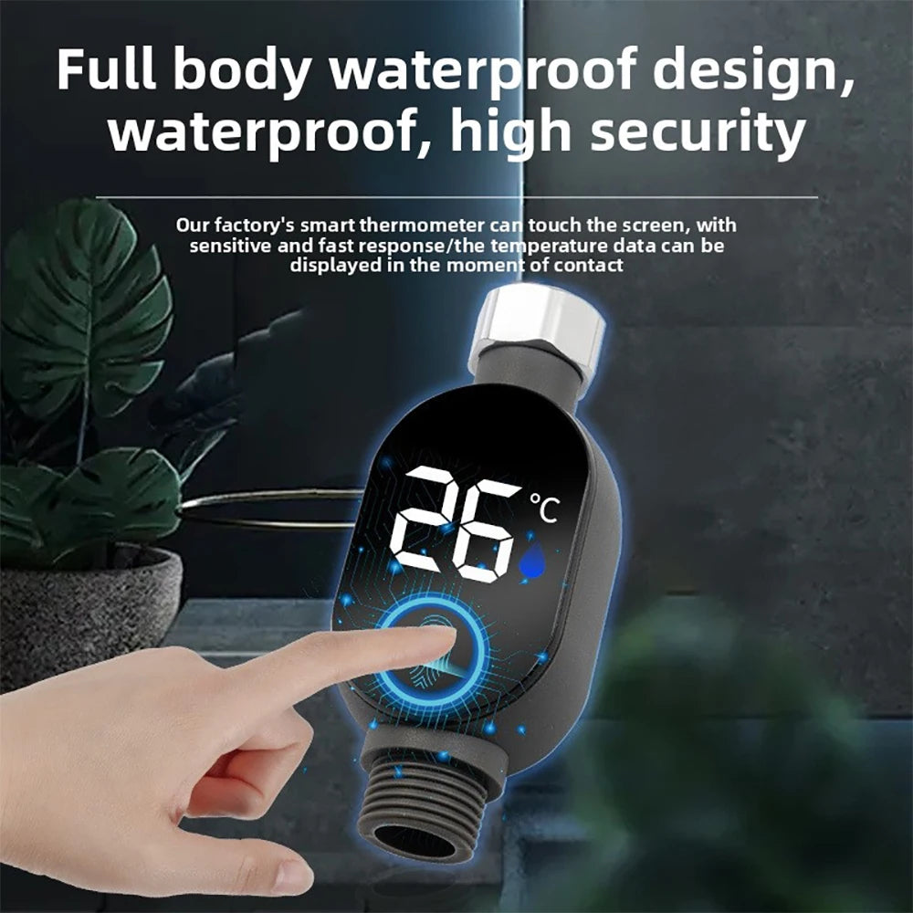 LED Water-Powered Shower Thermometer