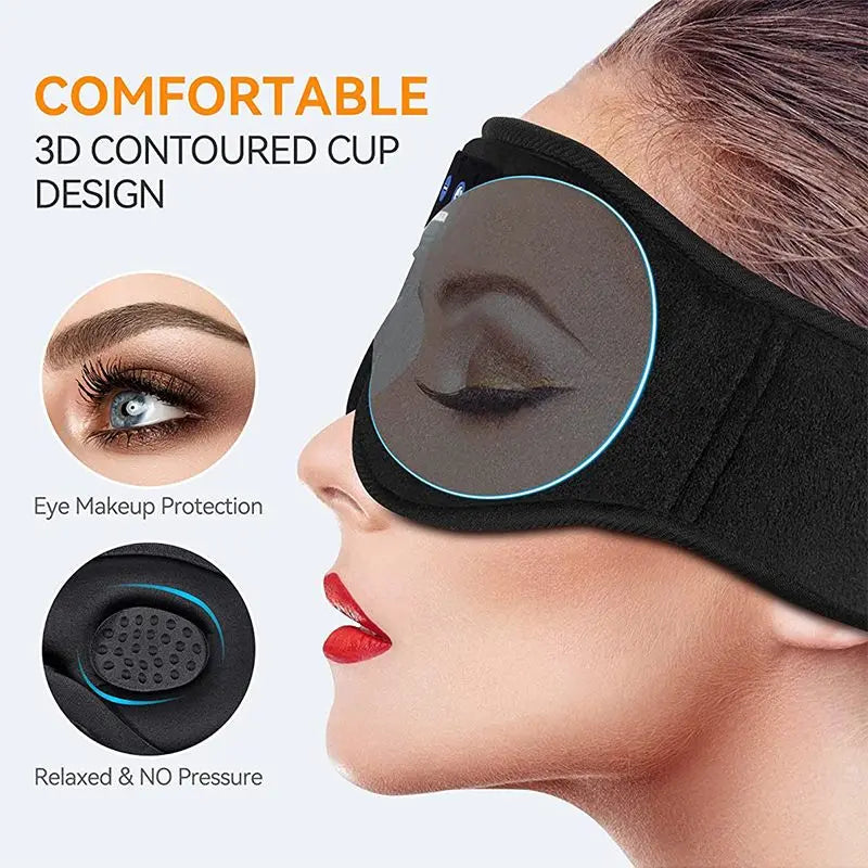 Bluetooth Sleeping Headphones with 3D Eye Mask