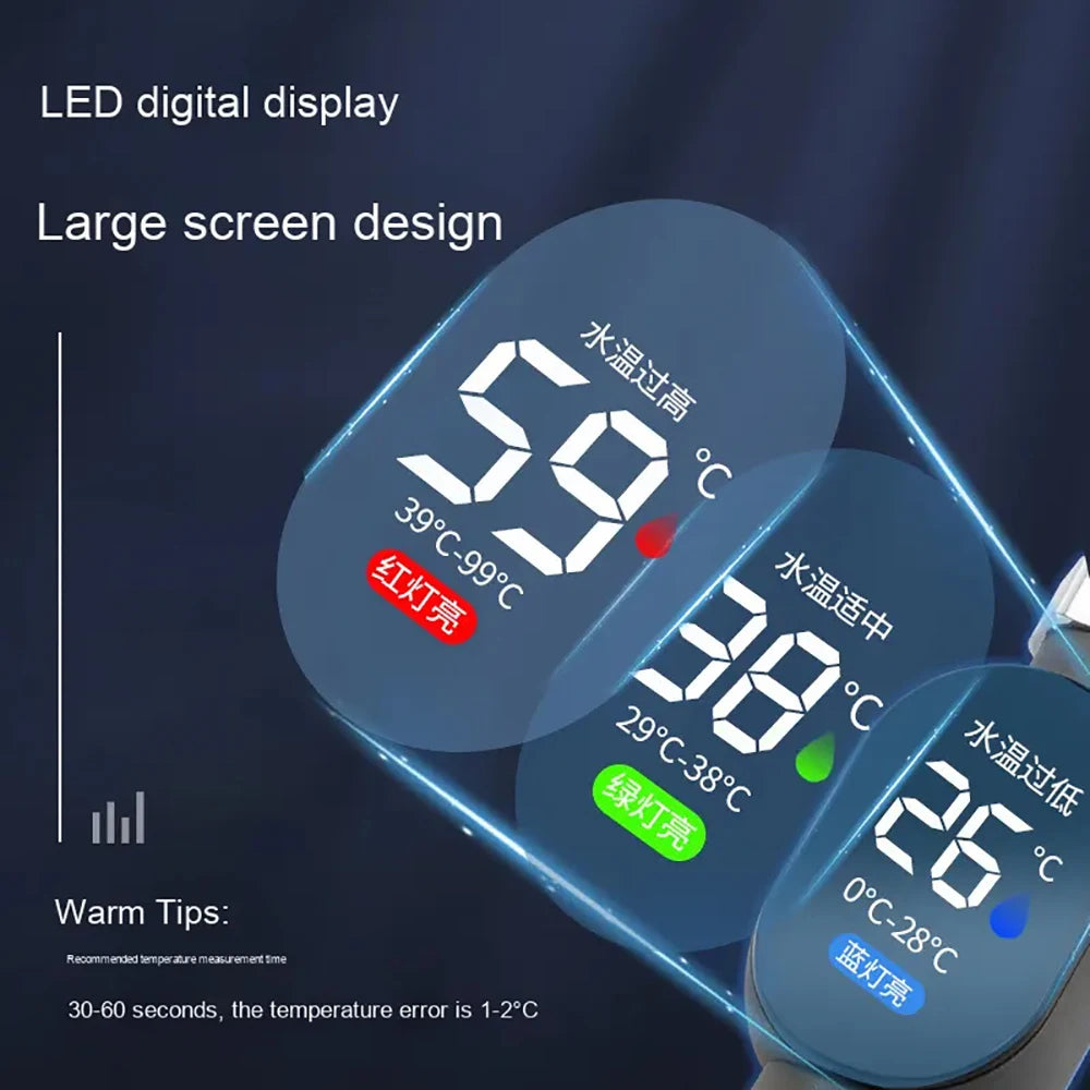 LED Water-Powered Shower Thermometer