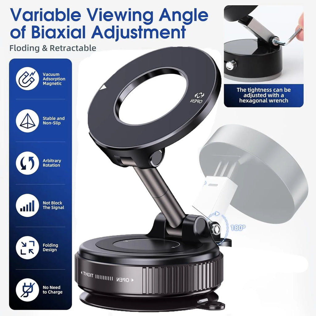 Magnetic Phone Holder with Vacuum Suction