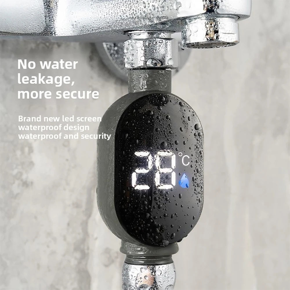 LED Water-Powered Shower Thermometer