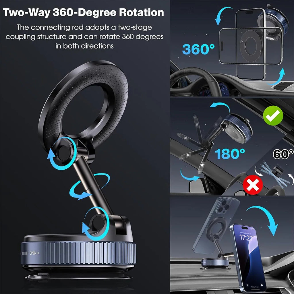 Magnetic Phone Holder with Vacuum Suction