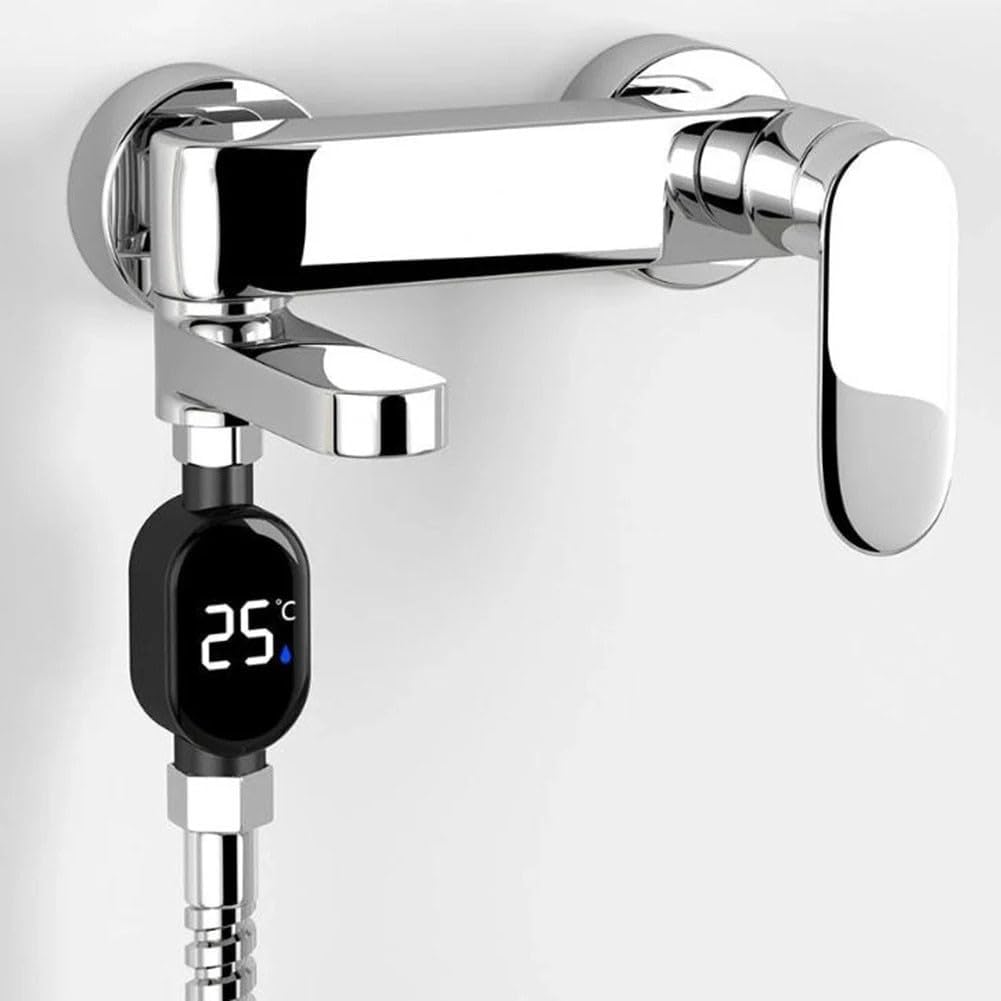 LED Water-Powered Shower Thermometer