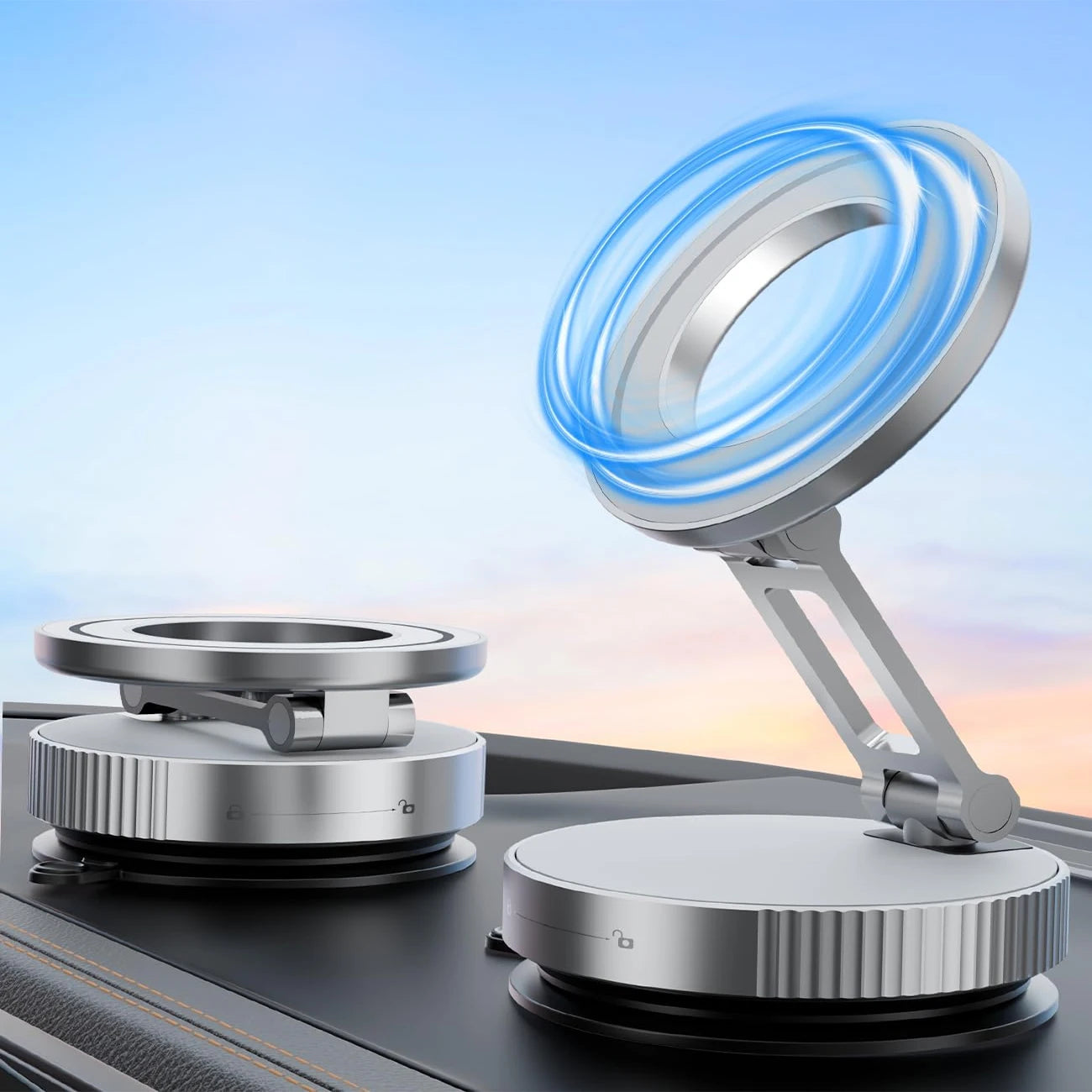 Magnetic Phone Holder with Vacuum Suction