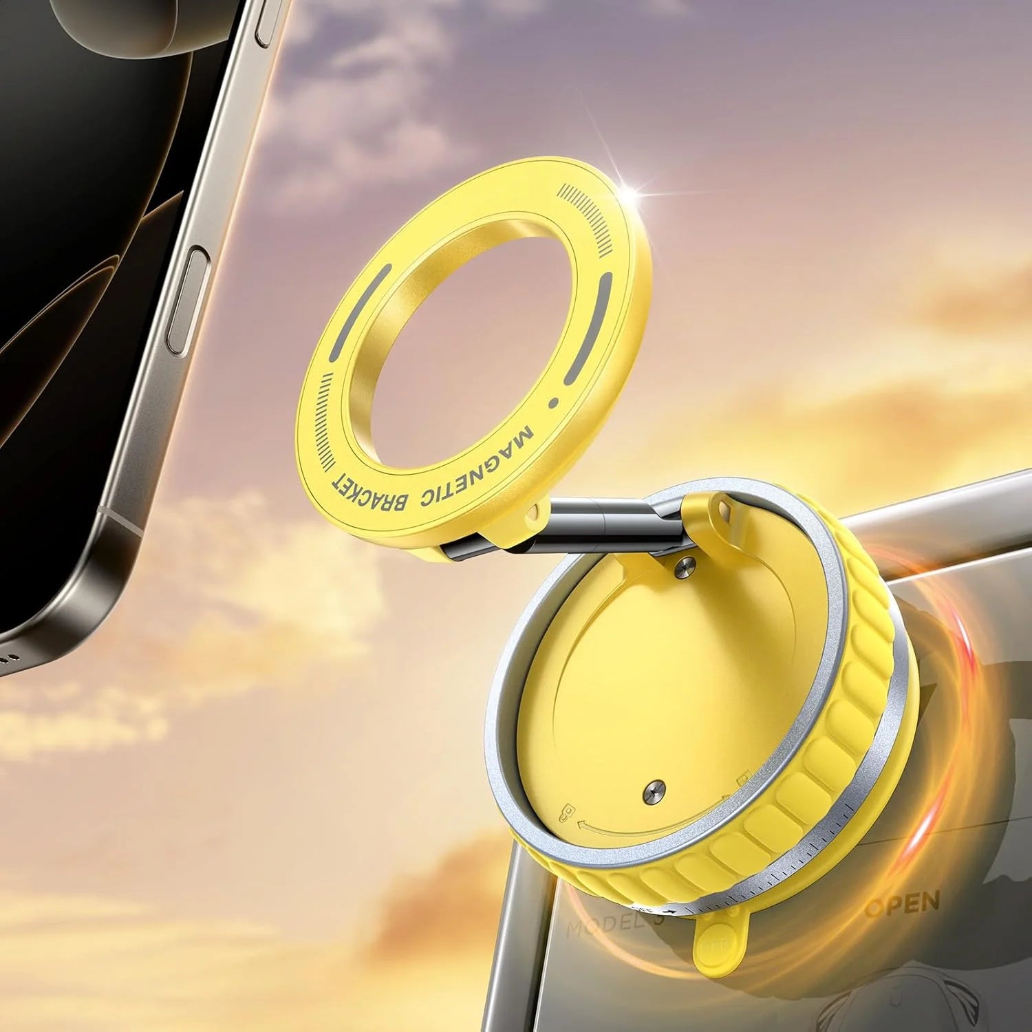 Magnetic Phone Holder with Vacuum Suction